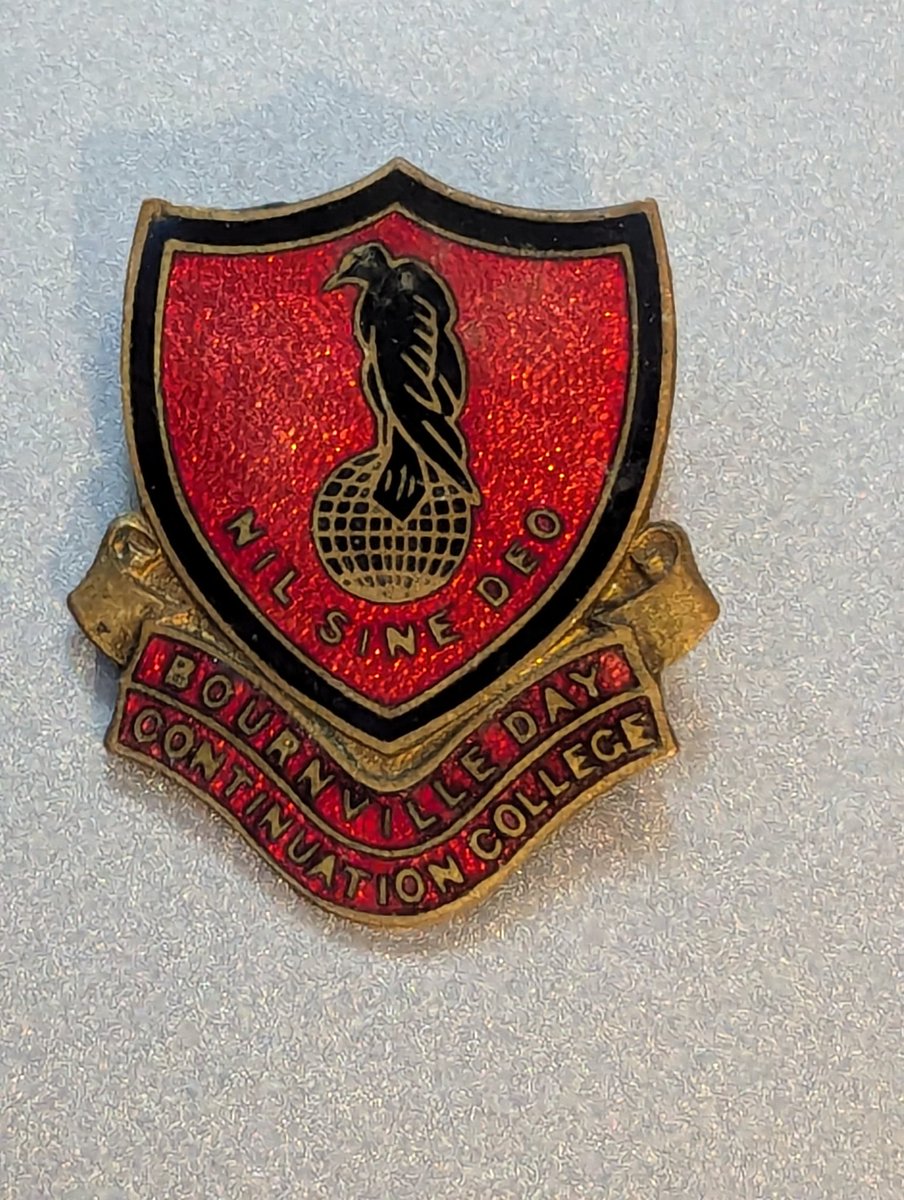 Pin badge. Bournville Day Continuation College made by Fattorini &amp; Sons, Birmingham #histed #FE #bournville
