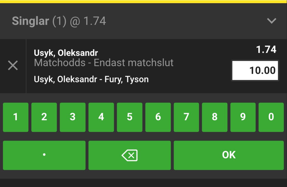 Qualitybettor's tweet photo. #UsykFury2 

Usyk Finish only 10 units Unibet https://t.co/JeR1GU6zOJ