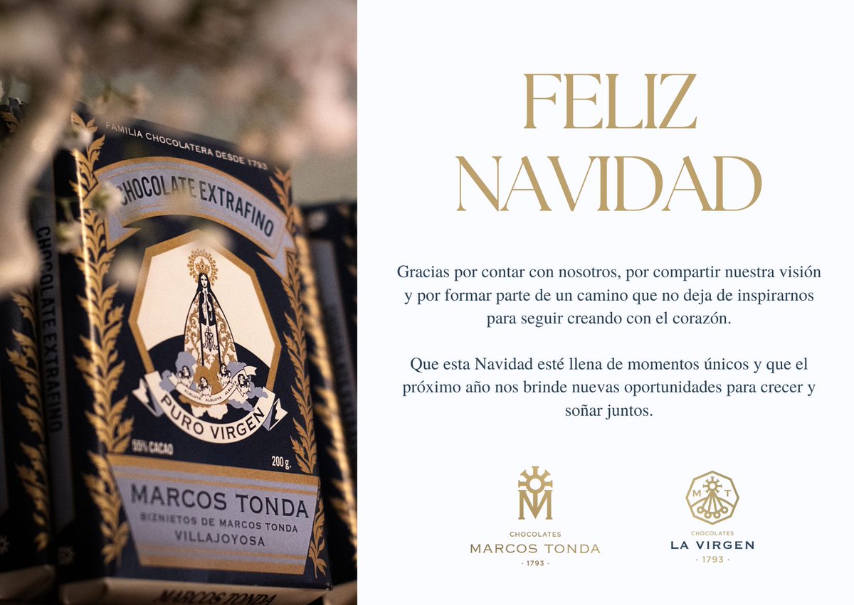 Chocolates Marcos Tonda les desea Feliz Navidad 🎄
