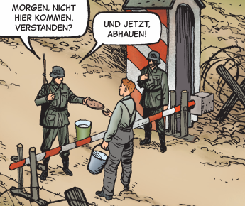 Scenario Eric Hercules, tekeningen Fred de Heij.
Het laatste slagveld van WOII in Eu ligt op Texel. Van 5 april tot 20 mei '45 is er de muiterij van Georgiërs in Duitse krijgsdienst. Meer dan duizend mensen komen bij ‘De Russenoorlog’ om, Duitsers, Georgiërs en Texelaars.