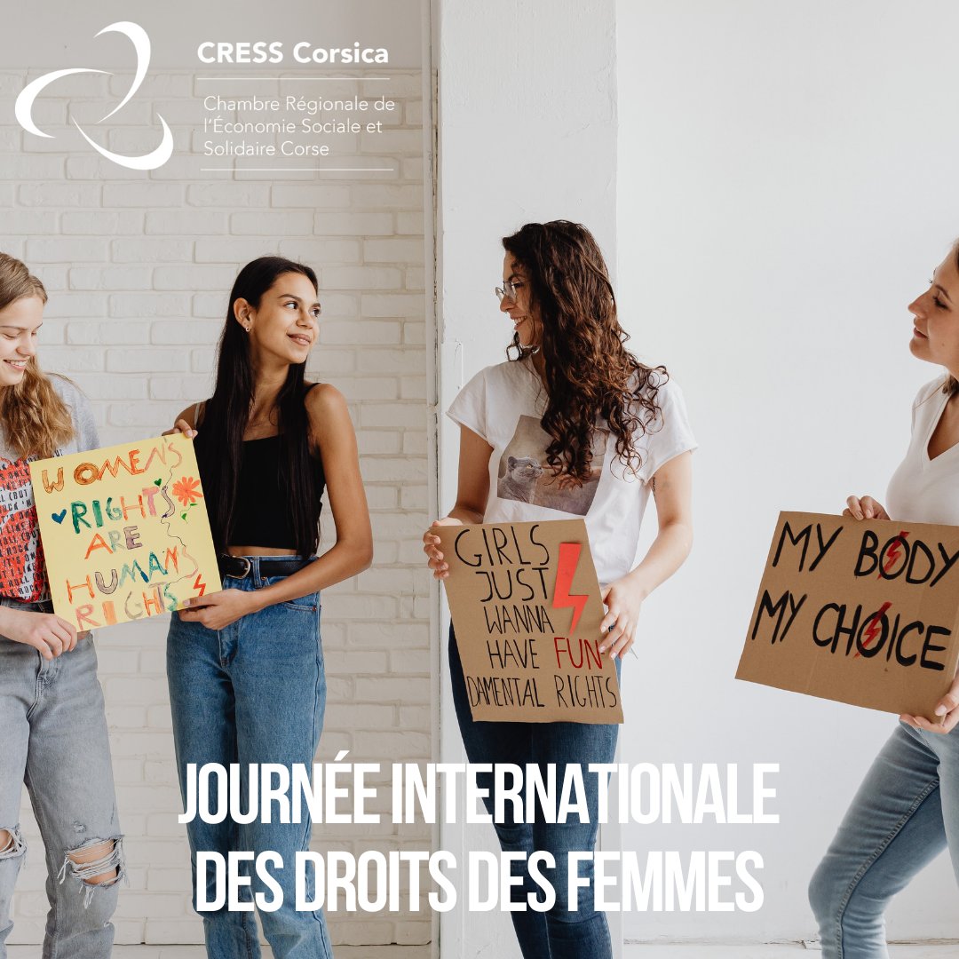💜 Journée internationale des droits des femmes
 Chez la CRESS Corsica, nous célébrons les réussites et les luttes des femmes. Merci à toutes celles qui construisent un avenir plus juste et égalitaire. 🌸
 #DroitsDesFemmes #CRESSCorsica #ÉgalitéDesChances