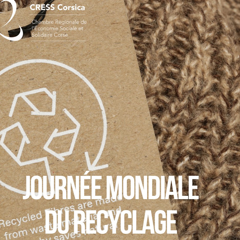 🌿 Recycler, c'est protéger !
 À l'occasion de la Journée mondiale du recyclage, adoptons des gestes simples pour un avenir plus vert. Ensemble, faisons de la Corse une île modèle en matière de développement durable. ✨
 #CRESSCorsica #Recyclage #TransitionÉcologique