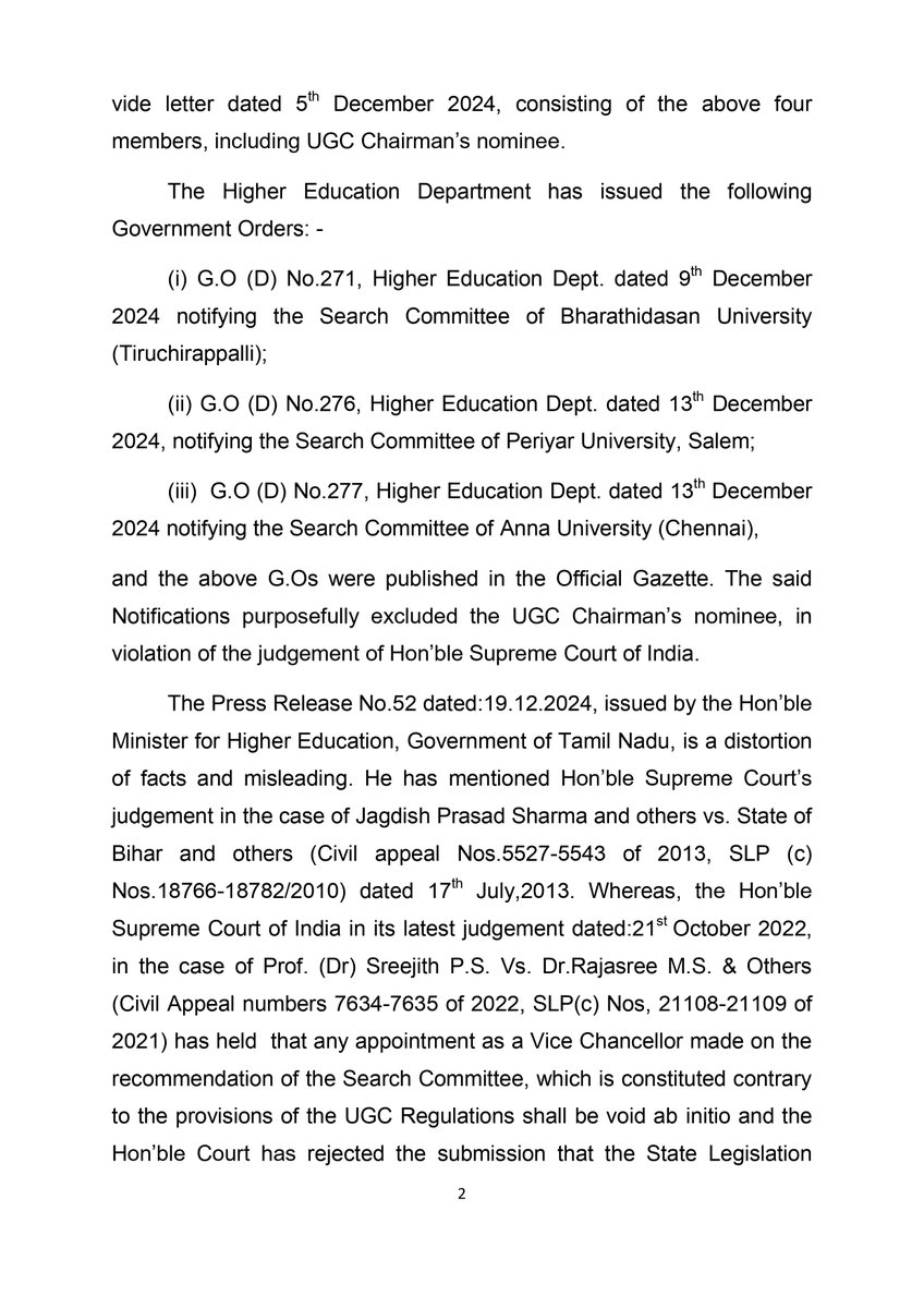 lokbhavan_tn's tweet photo. Raj Bhavan Press Release : 54  

#ViceChancellor #SearchCommittee #AnnaUniversity #BharathidasanUniversity #PeriyarUniversity #Education #ஆளுநர்ரவி #GovernorRavi #RajBhavanTN https://t.co/xXI2XrTogq