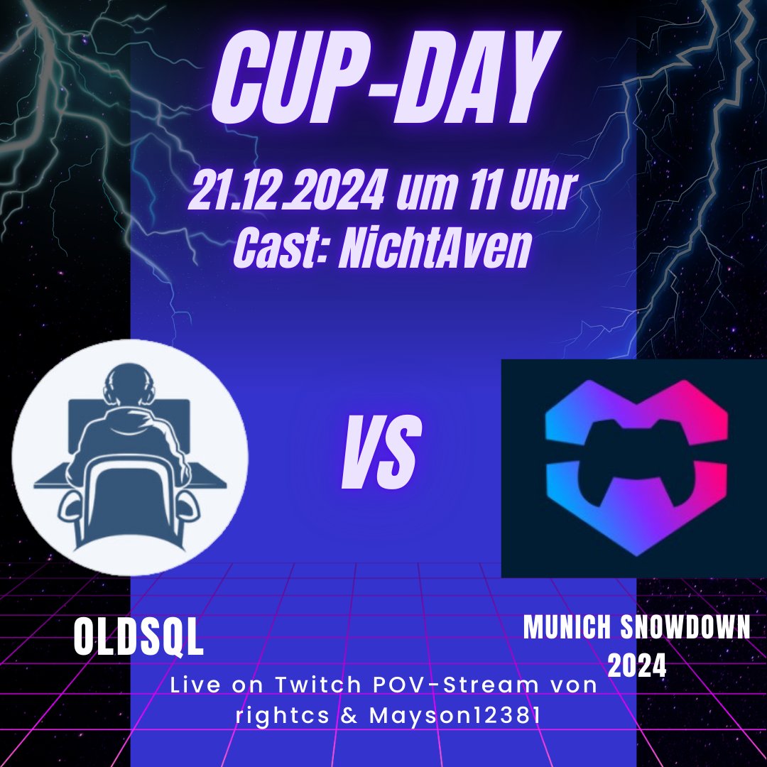 OLDSQL_Cs2's tweet image. Es ist CUP-DAY
Heute spielen wir beim Snowdown2024 von @munich_esports mit.
Wir haben wieder @NichtAven als Caster durch @E_CasterService bekommen der uns begleitet.
Zum Cast dazu, gibts es 2 POV Streams von @rightcs_ und @mayson12381
Kommt gerne vorbei ;)
#cs2 #OLDSQL