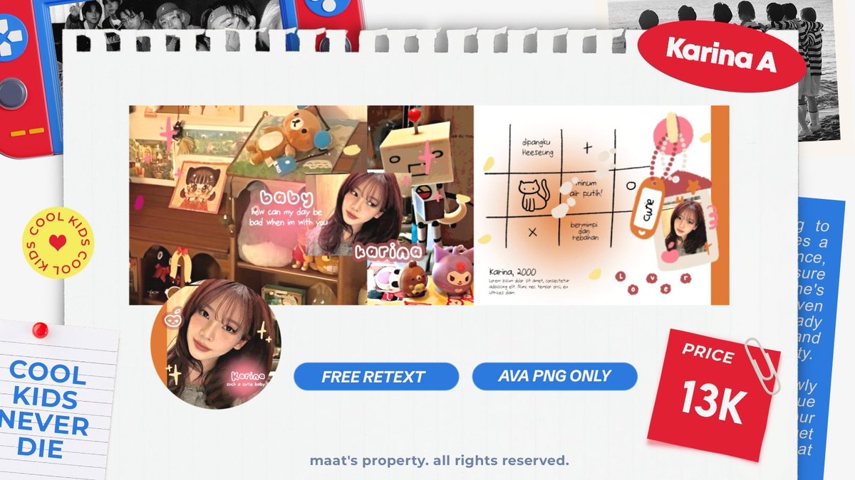 impllus's tweet photo. repost would be appreciated, thank you!😻

halo👋🏻 aku punya layout ready stock karina, giselle, dan isa foto terbaru dengan price dan keterangan lain sudah tersedia di pict yaa❣ boleh langsung dm mau layout mana yaa, ditunggu jajannya!😻💖 #zonauang #zonaba https://t.co/WzDIJMRHUn
