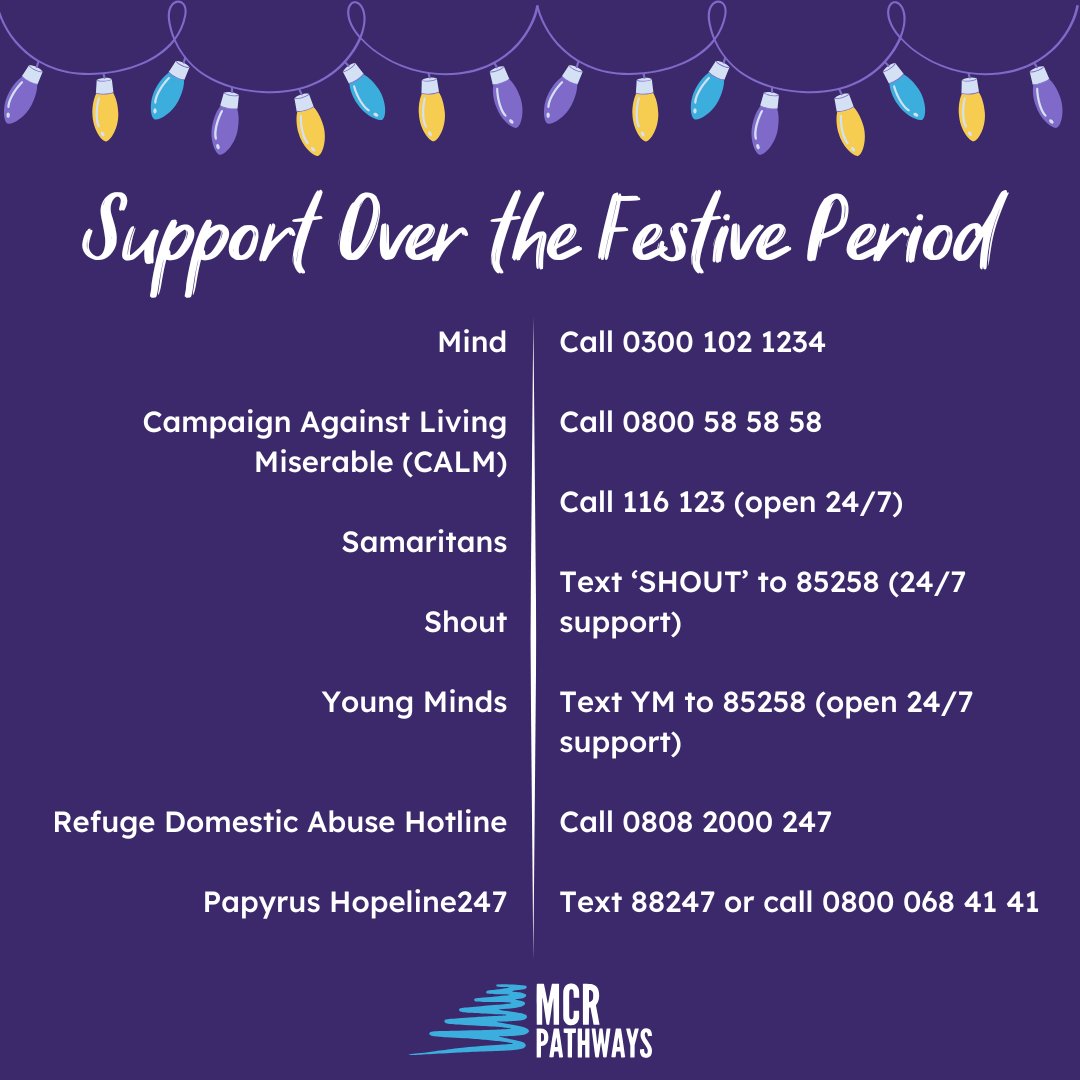 Christmas can be magical, but it's not always easy for everyone. If you're struggling, help is available 24/7 via helplines. Please share this post—you never know who might need these resources. Let’s look out for one another, now and all year round 💜