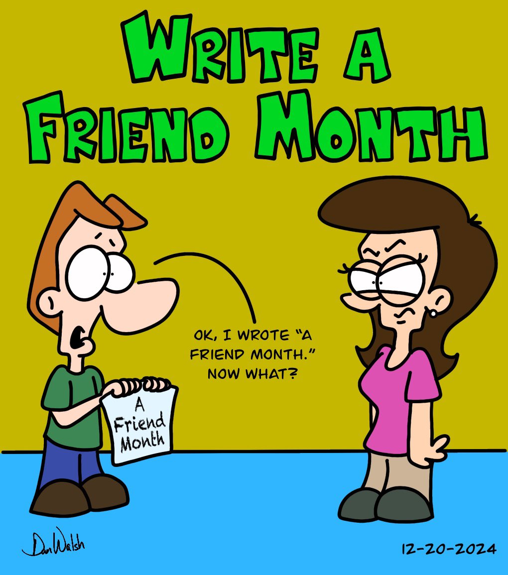 DanWCaricature's tweet photo. It helps to have a friend…Like and Share!
https://t.co/WwHsCFkivB
#danwdrawings #artoftheday #cartoonart #cartoons #comics #cartooning #comicart #fanart #cartoondrawing #cartoonstyle #drawingablank #daysoftheyear #writeafriendmonth #writeafriend #write #friend #friends #month https://t.co/VwNSRSHHUk