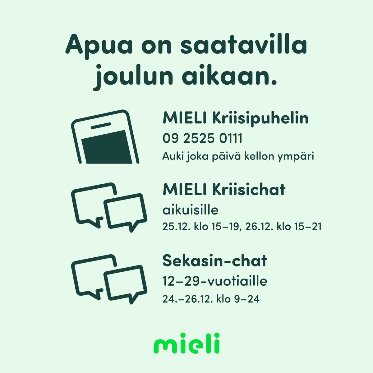 MIELI Suomen Mielenterveys ry tweet media