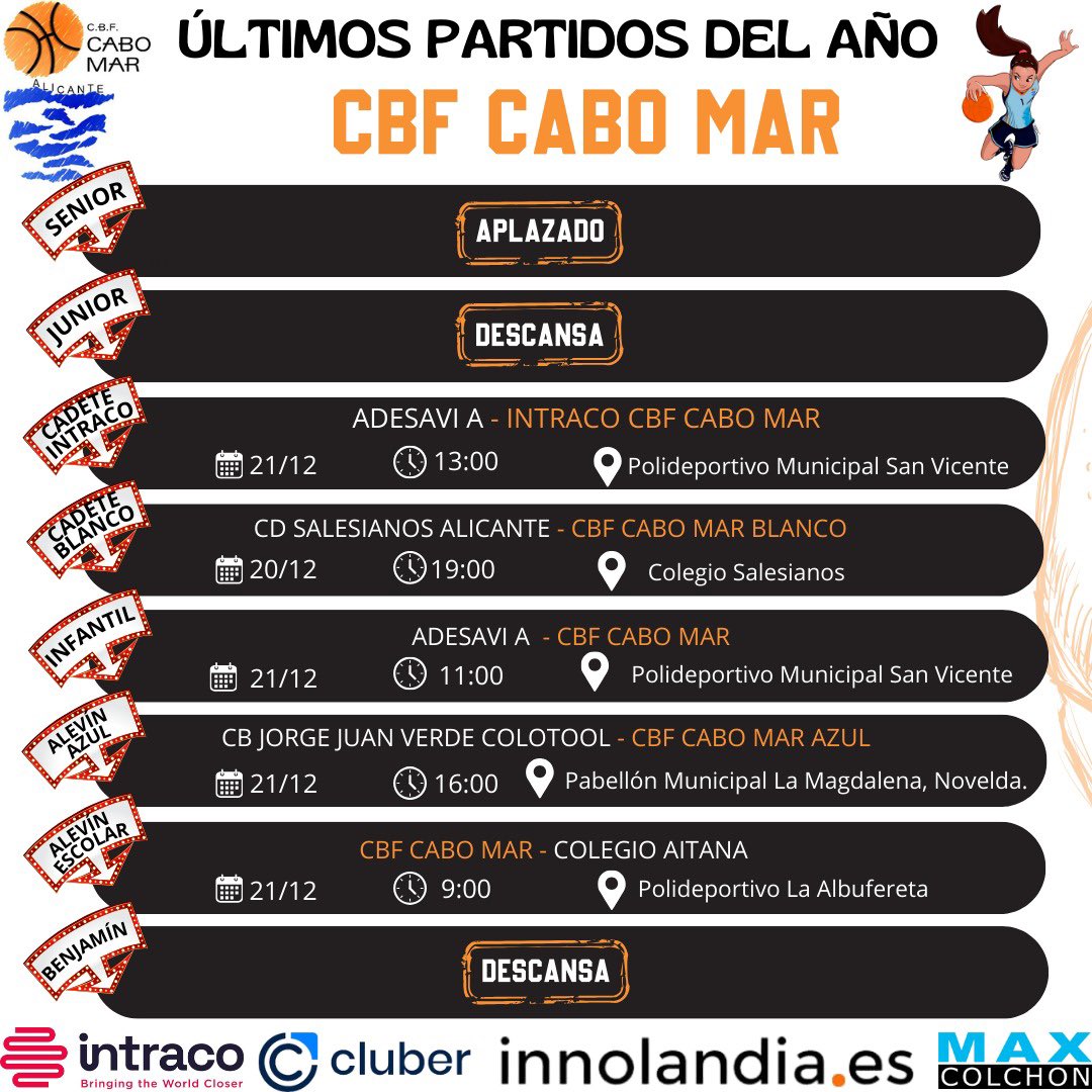 Últimos partidos del año, no os los perdáis!!