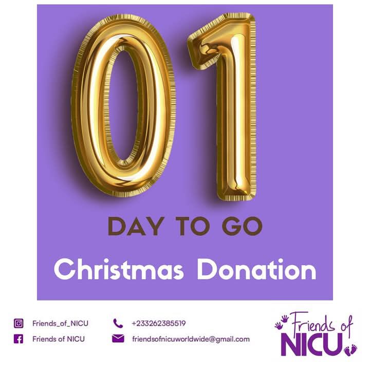 Tomorrow morning, we will be at the Neonatal Intensive Care Unit (NICU) at the Greater Accra Regional Hospital.