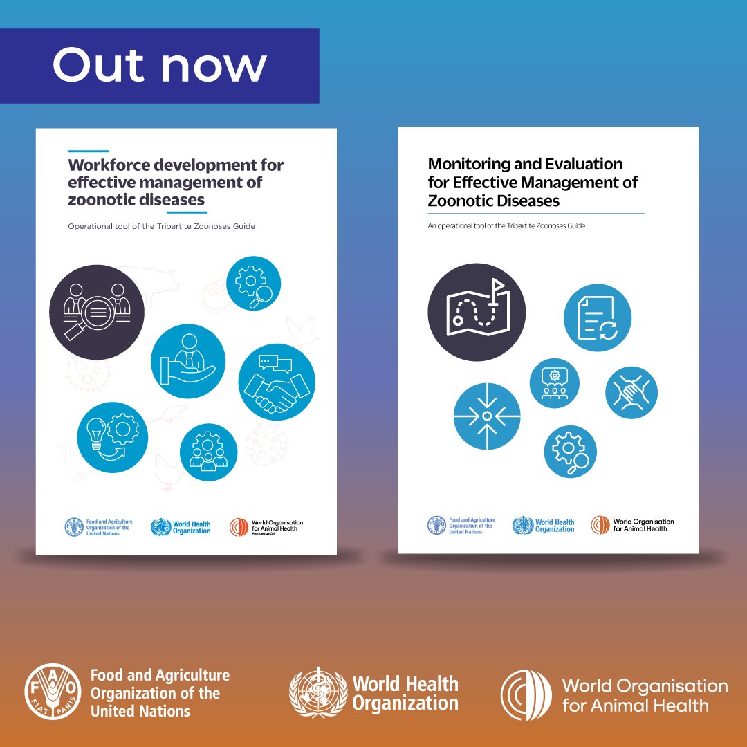 Strengthening global health security!

We are pleased to launch two new operational tools on workforce development and M&amp;E to support countries in managing zoonotic diseases.

Discover these resources:
doi.org/10.4060/cd3642…
doi.org/10.4060/cd3192…
