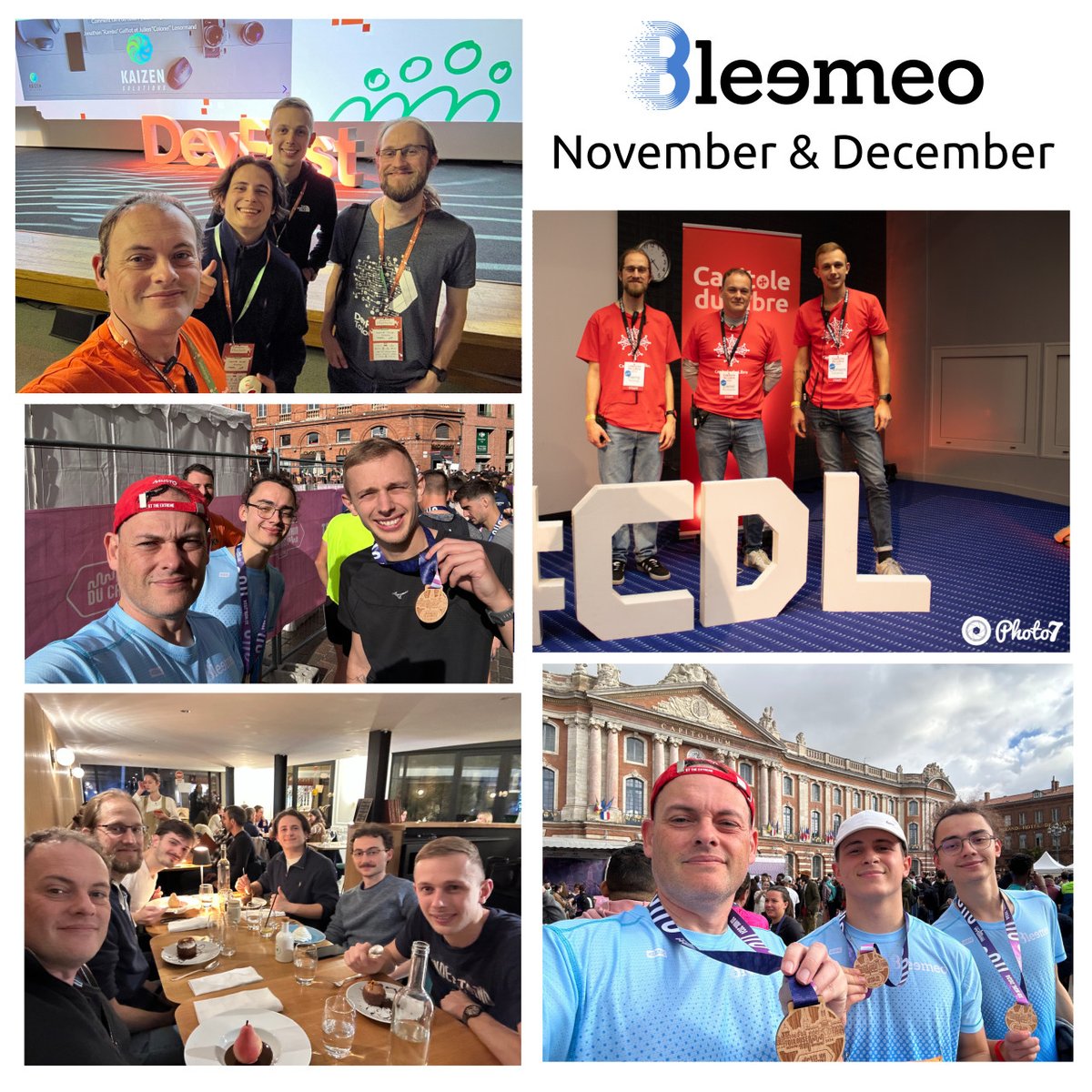 🚀 Busy months at Bleemeo! From DevFest Toulouse to running 10km &amp; a half-marathon at Toulouse Marathon, and co-organizing Capitole du Libre—we’ve been on the move! 💡 Big announcements are coming in 2025. Stay tuned &amp; enjoy the year-end celebrations! 🎉🎄