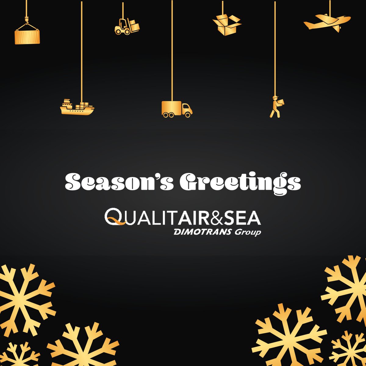 🎄✨ Season's Greetings from QUALITAIR&amp;SEA DIMOTRANS Group! As 2024 ends, we extend our heartfelt gratitude for your trust and collaboration this year 🙏The entire team wishes you a joyful, peaceful, and memorable Holiday Season! 
#HappyHolidays #SeasonsGreetings #Committed2You