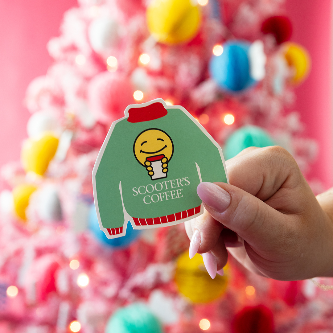 scooterscoffee's tweet image. It's tiiiiime...FREE Hot Chocolate &amp;amp; Sticker GIVEAWAY today (12/20) after 11 am! 🤩 

*The first 100 customers in our drive-thru after 11 am will receive this sticker and a FREE small Hot Chocolate when you pay or scan with our mobile app. 

#scootonaround #stickerdrop…