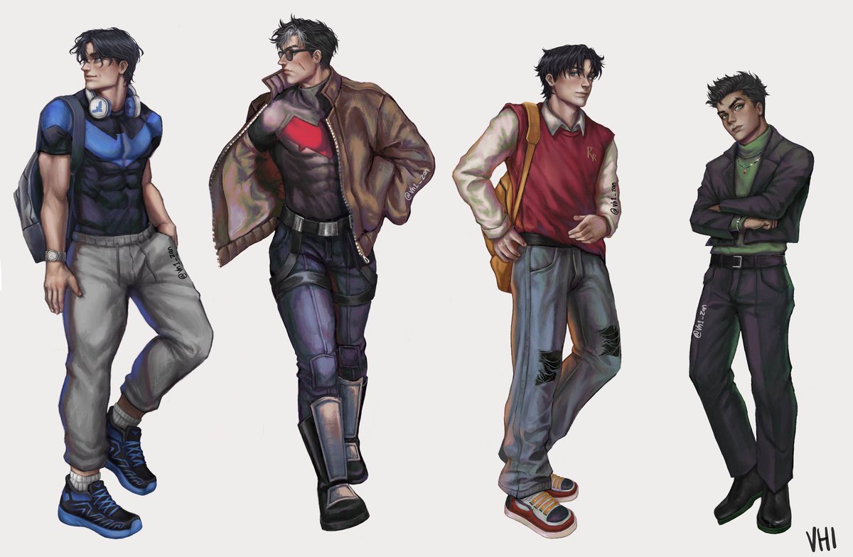 The birbs 🐤 but casual.
.
.
#Jasontodd #Dickgrayson #Timdrake #Damianwayne #Robins #DC #DC_Comics