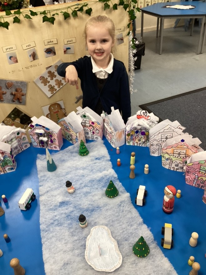 FountainPSLeeds's tweet photo. Pools class practiced joining materials together to build their own gingerbread-inspired houses and thought about how best to attach decoration and how to use scissors carefully. We then made our very own class gingerbread village! #learningattheheart https://t.co/69dpmdNH74