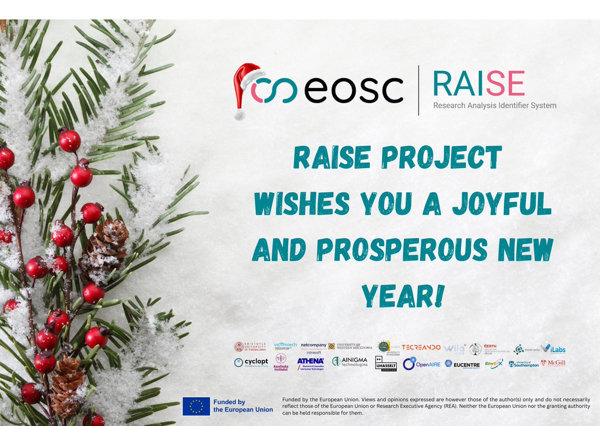 RaiseScience's tweet photo. πHappy Holidays from the @RaiseScience!
May the #RAISEProject empower you to achieve groundbreaking discoveries through easier #data_visiting, faster #processing, and increased #transparency. π#OpenScience #OpenAccess #OpenData #DataVisiting #OpenResearchData #EU_Project #EOSC https://t.co/aSfWFOWvud