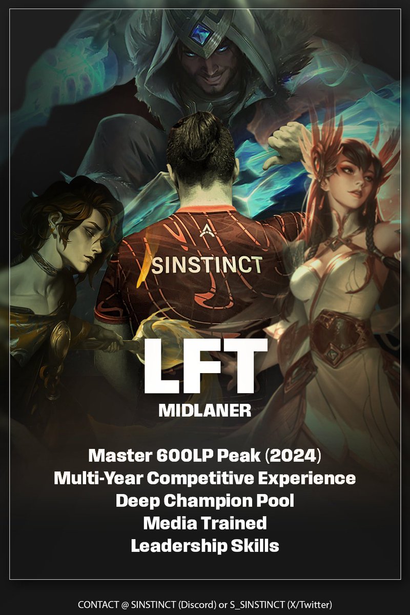 Due to recent developments and despite still being with <a href="/KanjiEsports/">Kanji Esports</a> for the last qualifier for PL Division 3 happening later today I have decided to explore my options this offseason regardless.

References of 2024:
<a href="/KanjiEsports/">Kanji Esports</a> 
<a href="/MentalityLoL/">Team Mentality</a> 
Teammates and previous