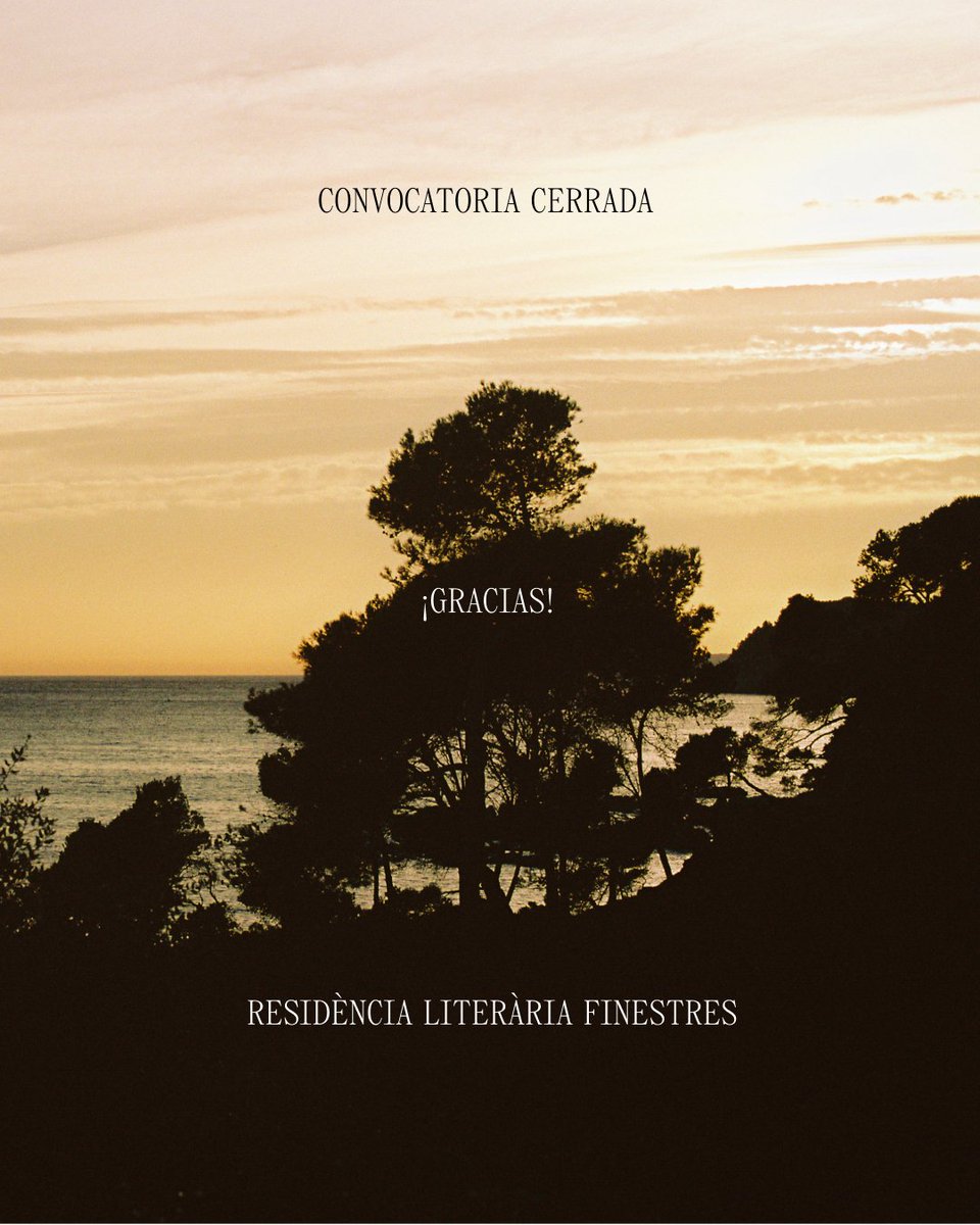 RLFinestres's tweet photo. ¡Convocatoria cerrada!

Muchas gracias a todo el mundo que ha enviado solicitud para hacer una estadía en la Residència Literària Finestres.

Estudiaremos las propuestas atentamente y anunciaremos los resultados de la convocatoria el 18 de marzo de 2025.

¡Mucha suerte! https://t.co/vZvTzaM3kK