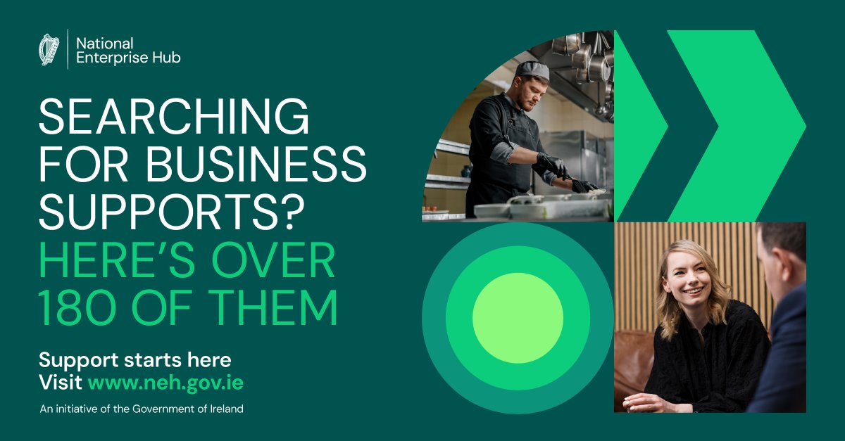 The National Enterprise Hub connects you directly with the right resources, grants, funding, and training – as well as tailored advice. 

Learn more at neh.gov.ie  

An initiative of the Government of Ireland.