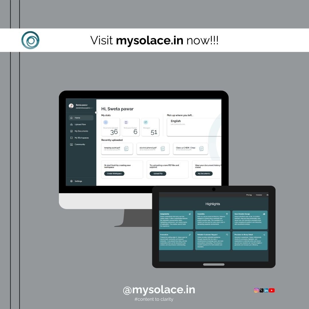 MySolaceAI's tweet photo. How Solace Helps You Every Day:
📚 For Students: Quickly solve questions, manage study materials, and stay ahead.
🏢 For Professionals: Keep track of important files, streamline workspaces, and save time.
 
#study #ai #ArtificialIntelligence #ProfessionalDevelopment https://t.co/OqrVt9W5Cj