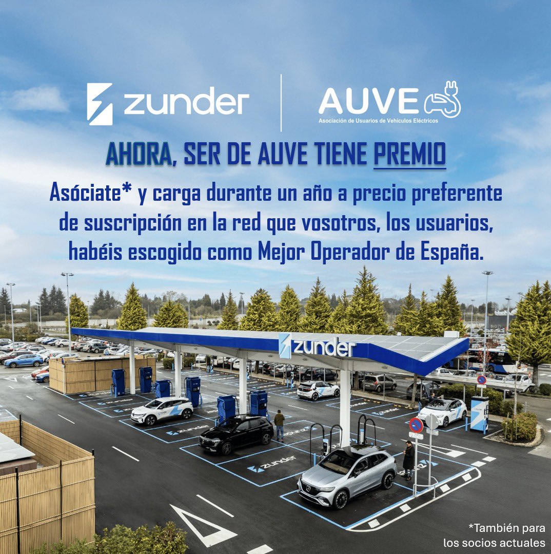 ⚠️ ATENCIÓN⚠️ Hemos llegado a un acuerdo con <a href="/zunder_es/">Zunder</a> (Premio AUVE a Mejor Operador) para que todos los socios, nuevos y futuros, disfrutéis durante un año de una suscripción gratuita a Zunder. ASÓCIATE y DISFRUTA 👇
Más info: auve.org/promocion-de-z…