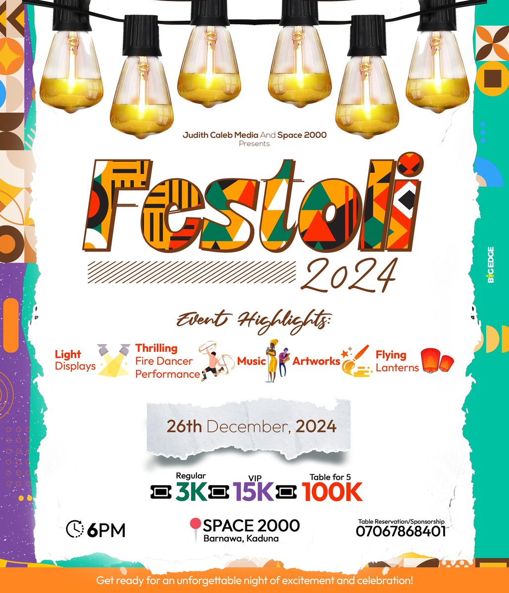 Today’s the perfect day to share the #FESTOLI24 flyer on your WhatsApp and IG stories! 🙏🏼 Help us spread the word. 

it’s happening in just 5 days!