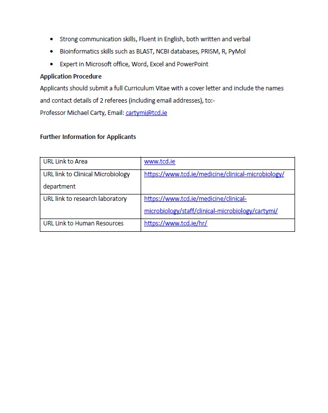 Clinical Microbiology, Trinity College Dublin (@clinmicrotcd) on Twitter photo Please share! PhD Studentship in Clinical Microbiology at Trinity College Dublin with Prof Michael Carty PhD Project Title: Understanding inflammatory forms of cell death in sepsis #PhD #TCDResearch <a href="/TrinityMed1/">School of Medicine, Trinity College Dublin</a> <a href="/ClinMicroTCD/">Clinical Microbiology, Trinity College Dublin</a> Please share! PhD Studentship in Clinical Microbiology at Trinity College Dublin with Prof Michael Carty PhD Project Title: Understanding inflammatory forms of cell death in sepsis #PhD #TCDResearch <a href="/TrinityMed1/">School of Medicine, Trinity College Dublin</a> <a href="/ClinMicroTCD/">Clinical Microbiology, Trinity College Dublin</a>