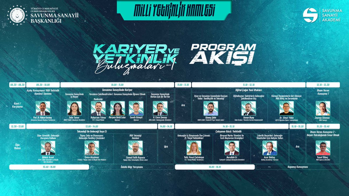 Gençlerimiz için Kariyer ve Yetkinlik Buluşmaları başlıyor!  
Sevgili gençler, bu eşsiz buluşmayı kaçırmayın!  
�
�
 ⏰
 👉
 Etkinlik Tarihi: 25 Aralık 2024 
Saat: 09.30 
yetkinlikbulusmalari.ssa.gov.tr