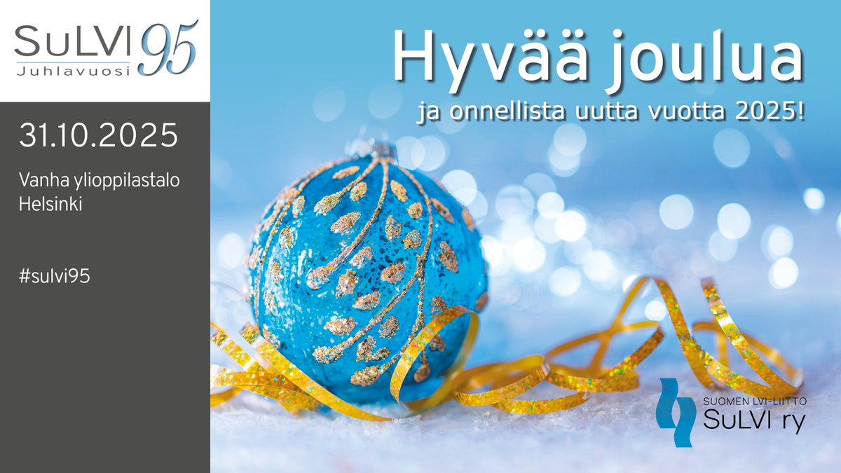 Lämmin kiitos yhteisestä vuodesta 🙏 SuLVI toivottaa jäsenilleen, yhteistyökumppaneilleen ja kaikille kavereille ihanan lämpöistä joulua ja menestystä vuodelle 2025! 🎄