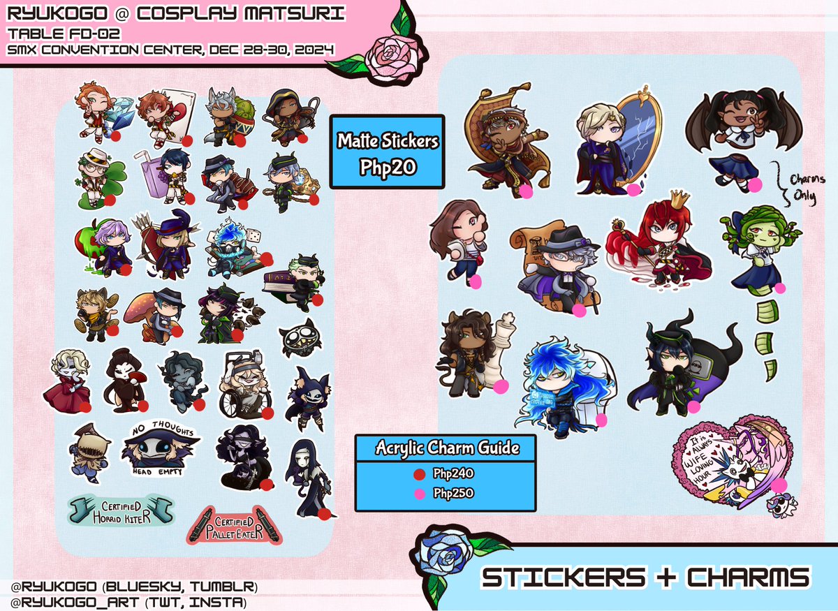 ryukogo_art's tweet photo. [rts❣️]

my cosmatsu 2024 catalogue! i can be found at FD02-FD03 under the 2D Simp Club collective >w0)b✨

🎀a3!, twisted wonderland, ib, identity v, hollow knight, rain world, other misc. series

🔽catalog cont., map in thread

#FanFairatCosplayMatsuri2024 #CosplayMatsuri2024 https://t.co/qkWnYf9PAh