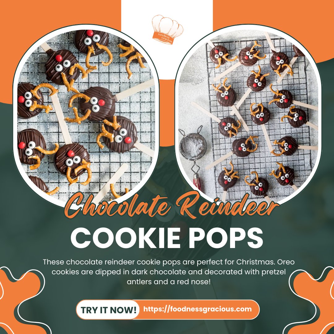 FoodnessG's tweet photo. Get ready to spread some holiday cheer with Chocolate Reindeer Cookie Pops! These adorable treats are chocolatey, festive, and perfect for munching or gifting.
Recipe Link: https://t.co/bbxCAHz90w
#HolidayBaking #ReindeerTreats #CookiePops #ChristmasFun #FoodnessGracious https://t.co/V0jOD5CATJ