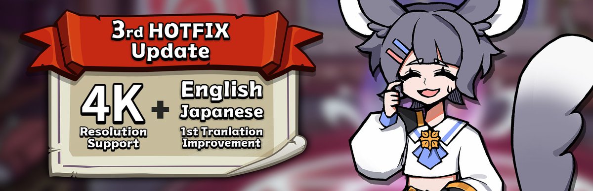 witch_council's tweet photo. Today, we have implemented the 3rd Hotfix update! 
1. 4K Resolution Support 
2. English &amp; Japanese Translation Improvements
3. ETC (Bug Fixes)
Thank you! https://t.co/8VQxmrxHLa