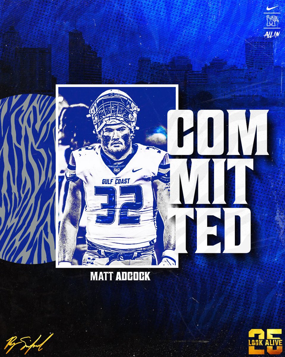 MattAdcock10's tweet image. After a great visit and receiving an offer from @MemphisFB , I have committed. It has been nothing short of a blessing! Thank you to God, all my family, coaches and supporters who have been there through it all! Now lets go to work! -Jeremiah 29:11- #ALLIN @CoachBradSalem…