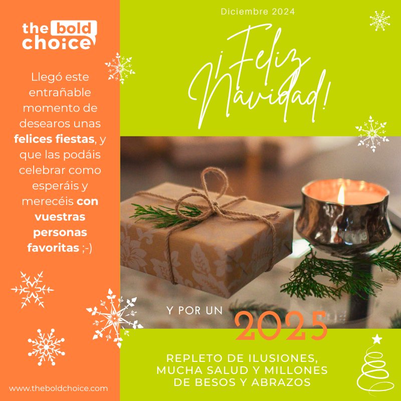 Llegó este entrañable momento de desearos unas felices fiestas, y que las podáis celebrar como esperáis y merecéis con vuestras personas favoritas ;-)

#FelizNavidad Y brindemos por un nuevo año repleto de ilusiones, mucha salud y millones de besos y abrazos #FelizyPróspero2025