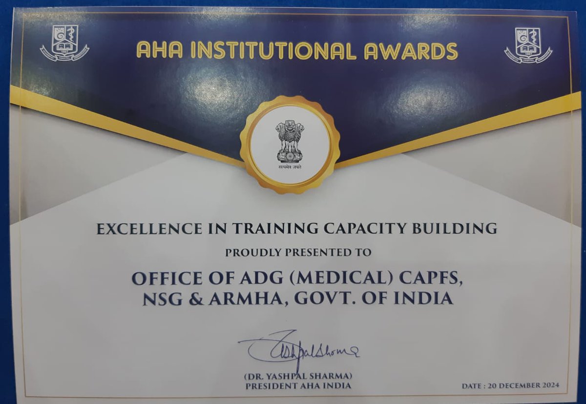 ITBP_official's tweet photo. Dr. Vinod Kumar, ADG (Med) &amp; Dr. Vivek Mathur, DIG (Med), were honoured with the prestigious Award for Excellence in Training &amp; Capacity Building by Hon’ble Minister Sh. Jitendra Singh during Safe And Sustainable Hospitals (SASH)-2024 in New Delhi. A proud moment for #ITBP! https://t.co/Ne1siT5oFu