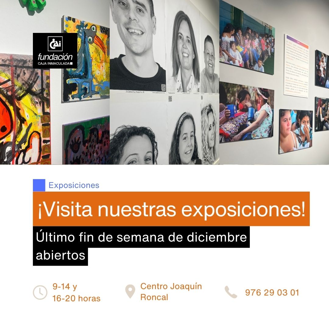 ¡Último fin de semana para visitar nuestras exposiciones de diciembre! ¿Te las vas a perder? 📸

Vive el arte en su forma más social y transformadora en el Centro Joaquín Roncal.  ✨

#fundacioncai #cepin #valdespartera #zaragoza #teadir #aragon #exposiciones #arte