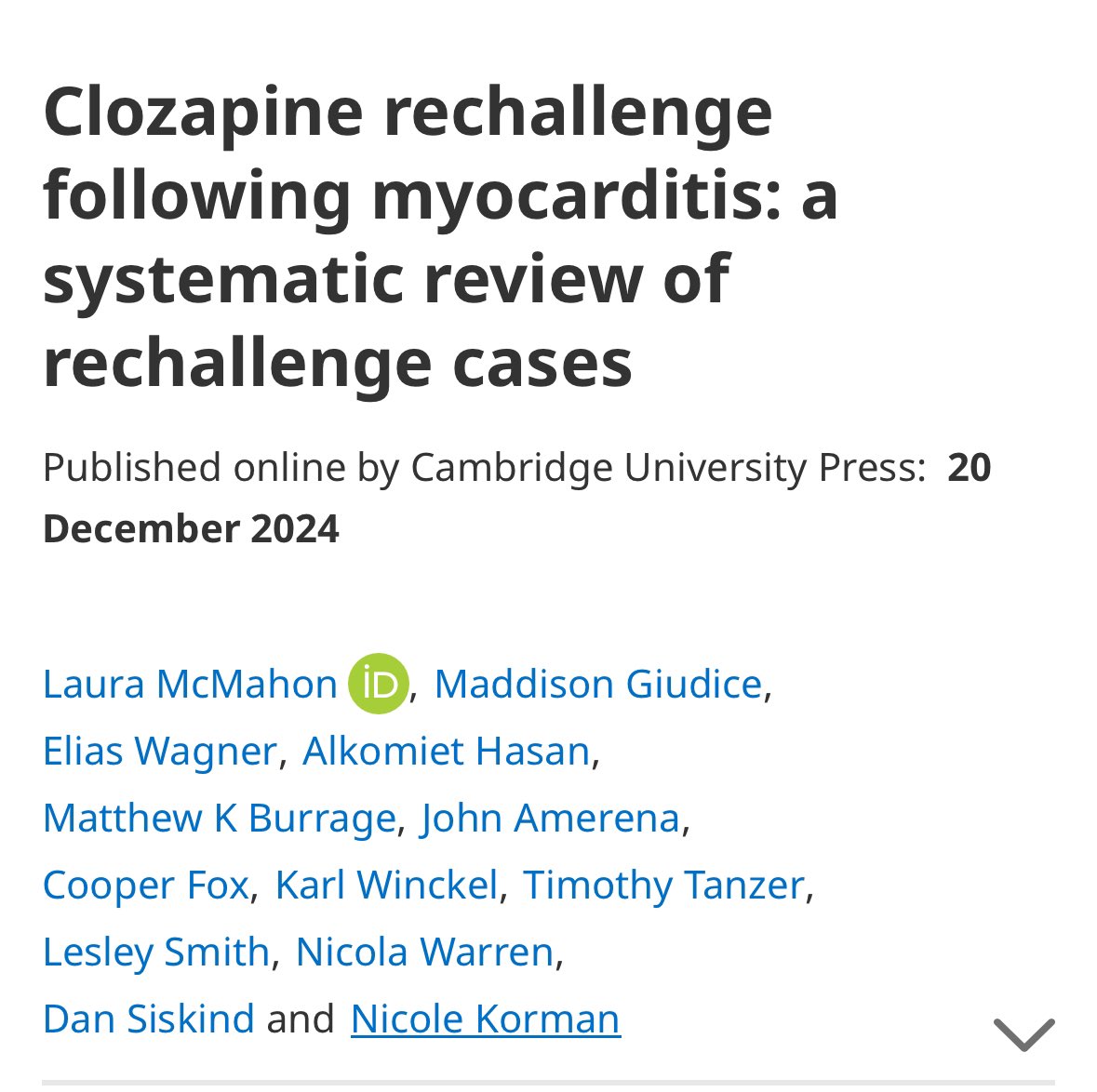 Clozapine is the gold standard for TRS. In our latest review rechallenge post myocarditis was possible in 69% of published cases- successful cases used slow uptitration and more frequent monitoring. Prospective case registration needed in future. doi.org/10.1017/S10928…