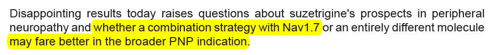 BiotechAnalysst's tweet image. Truist says Disappointing $VRTX results today raises questions about suzetrigine's prospects in peripheral
neuropathy and whether a #combination strategy with #Nav17 may fare better in the broader PNP indication.
$SGMO !