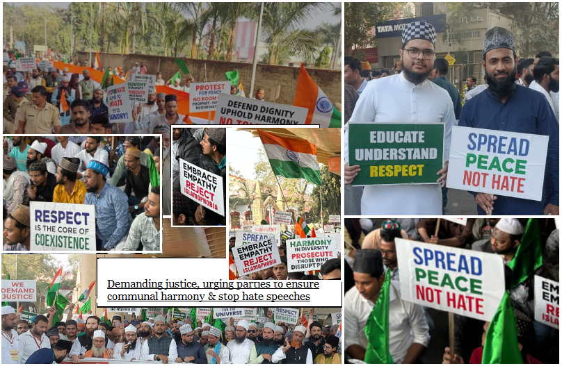 Seeking a curb on hate speeches &amp; inflammatory statements, Muslims took out a rally in #Nagpur.

The city is hosting winter session of Assembly, as it's second capital of #Maharashtra. Sought effective law-&amp;-order, justice &amp; harmony, citing them necessary for  development.