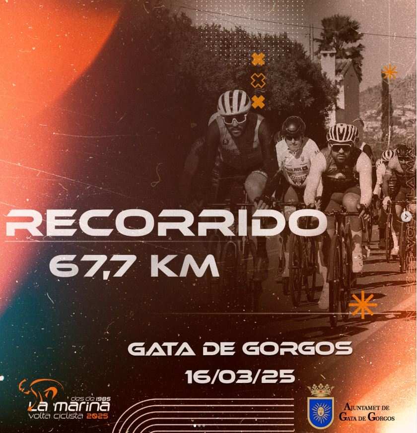 🚴‍♂️✨ El 16 de marzo de 2025, la XXXIX Volta La Marina llega a Gata de Gorgos con una etapa de 67 km llena de estrategia, velocidad y adrenalina. 
2 sprints y un premio de montaña clave prometen emociones únicas. ¡No te lo pierdas! 🏁⛰️ #VoltaLaMarina25