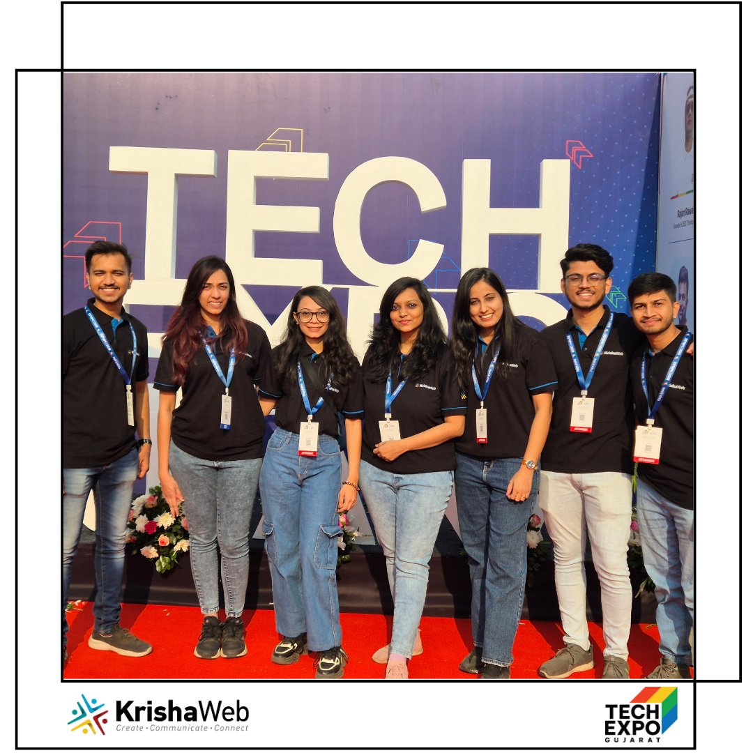 KrishaWeb's tweet photo. Highlights from Day 1 at #TechExpo2024! Team KrishaWeb had a fantastic day connecting with visionaries. 

Don’t miss out—see you tomorrow at Booth S7!  

#TechExpo #TechExpoGujarat #TechEvent #TechInnovation #KrishaWeb https://t.co/RZ1V42Fo1V