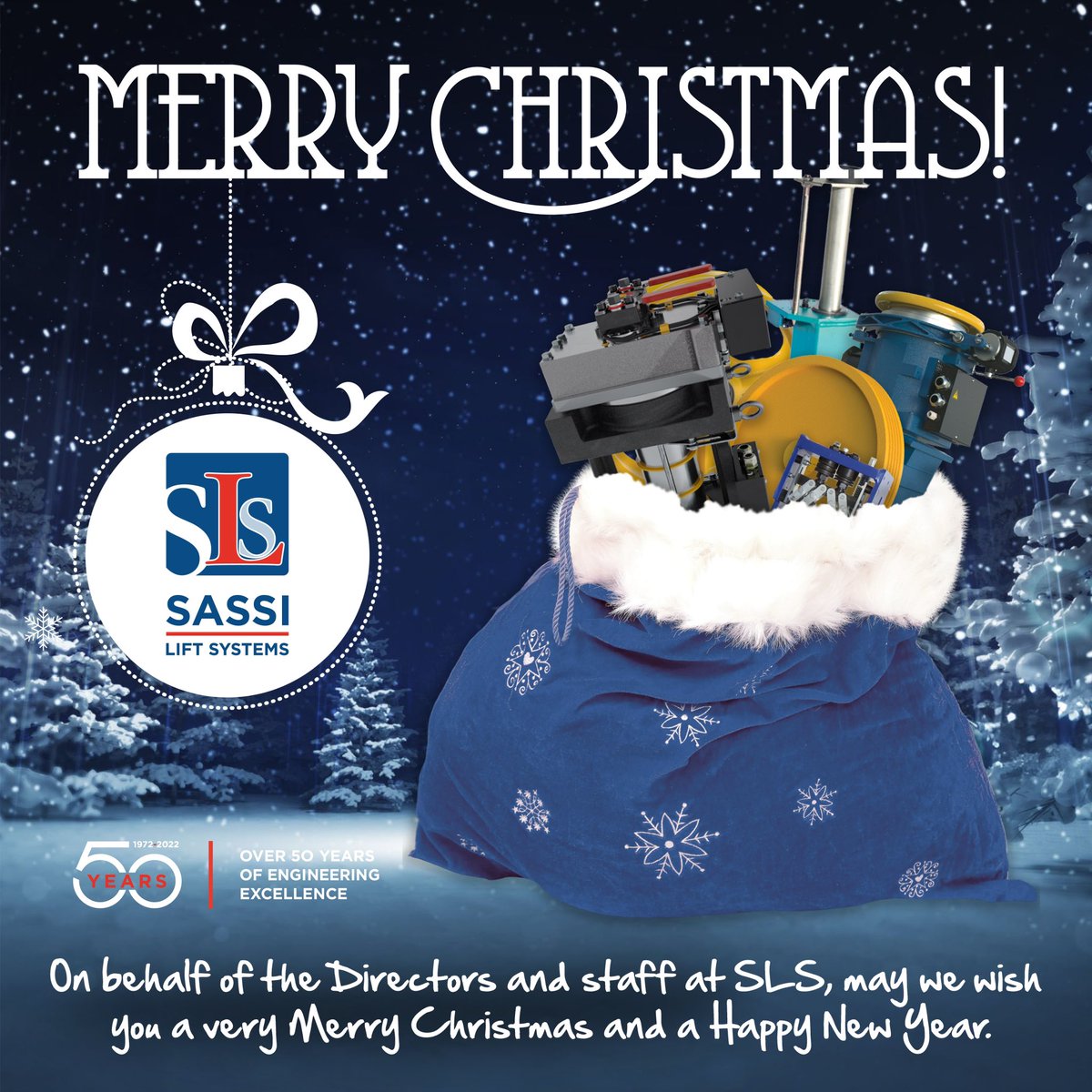 Sassi Lift Systems will be closed from 12.30 on Tuesday 24th December and reopen at 8.15 on Monday 6th January 2025. 

If there are any urgent enquiries or you require any assistance please email sales@sls-ltd.co.uk. 

We look forward to working with in 2025.