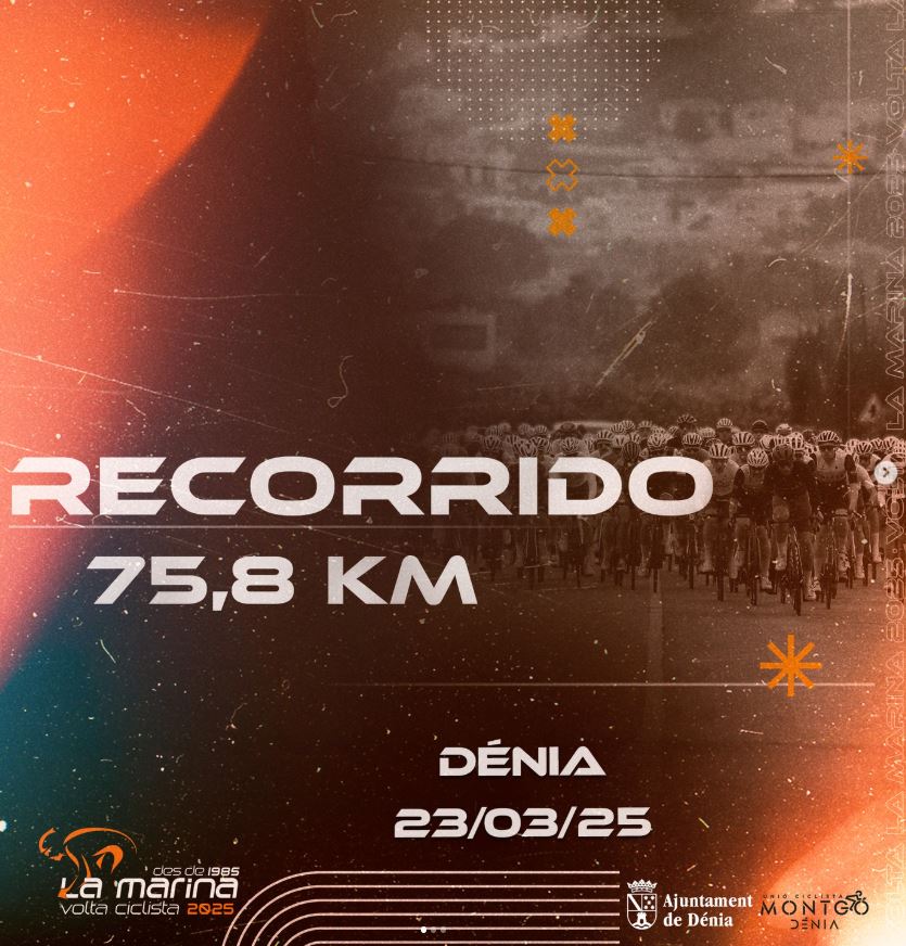 🚴‍♂️✨ El 23 de marzo de 2025, Dénia acoge la gran final de la XXXIX Volta La Marina: 75,8 km épicos con 2 sprints y 3 premios de montaña. 

¡No te pierdas esta decisiva lucha por la gloria en un escenario espectacular! 🏁⛰️🌟 

#VoltaLaMarina25 #Ciclismo