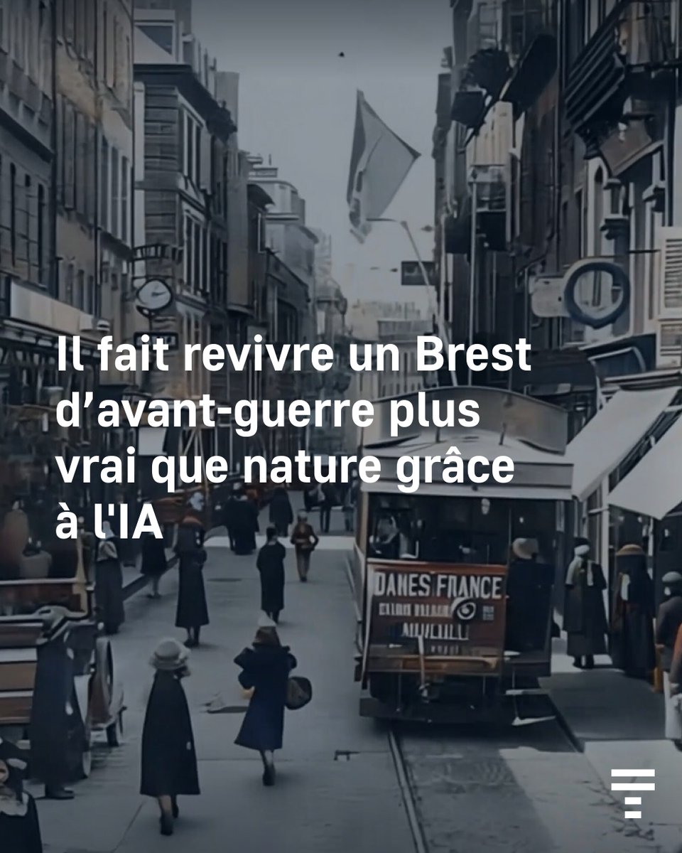 Des images du Brest d’avant-guerre, cela existe : des photos, voire des films.

Mais animées de cette façon, grâce à l’intelligence artificielle, c’est une nouveauté, réalisée par un expert local en la matière.️ go.letelegramme.fr/Auvc