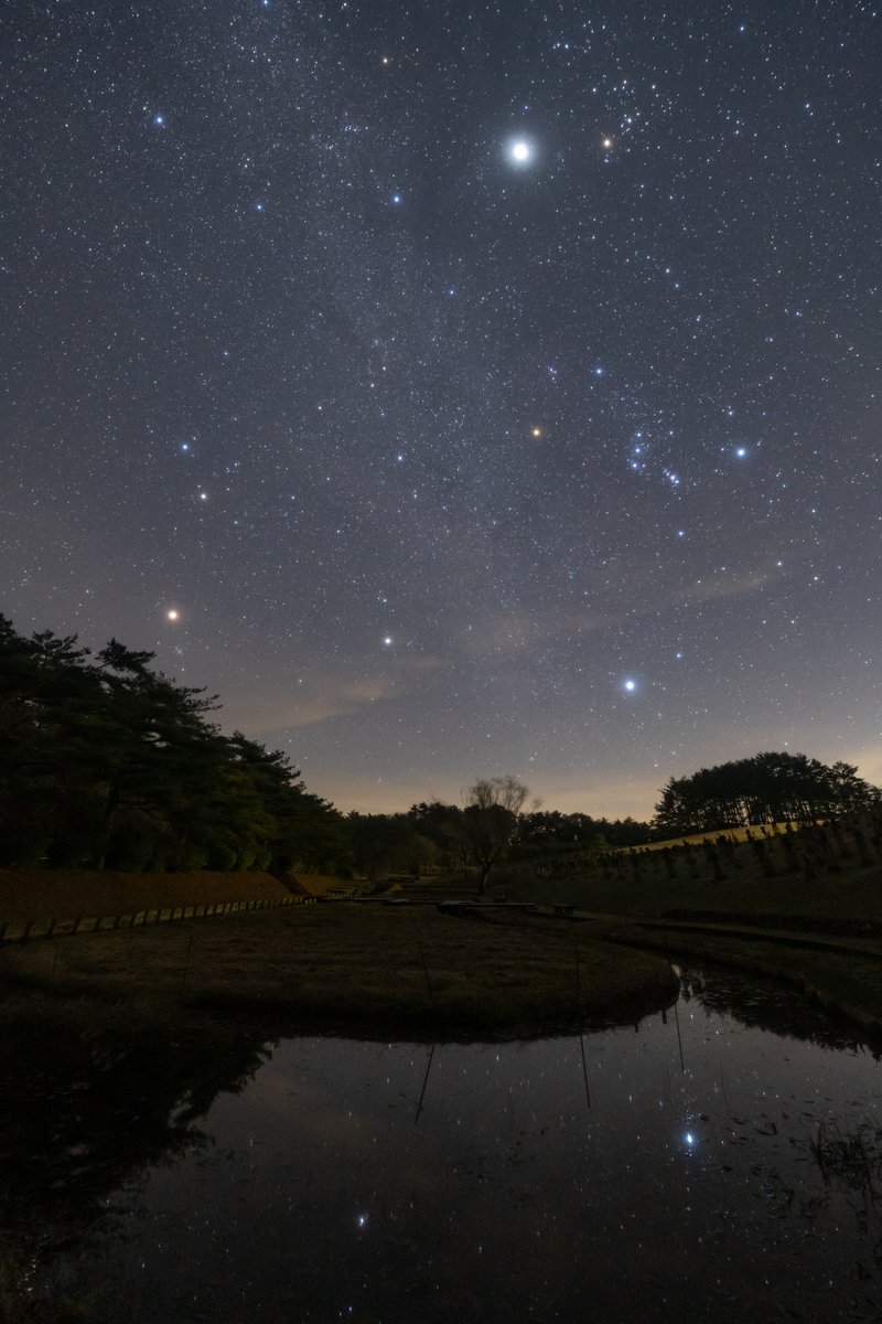 今夜の能登の星空です。
当館周辺では美しい星空が広がっています。
冬は空気が澄んでいるため、星々がひときわ輝いて見えますね。
12月下旬～1月初めは午後7,8時頃に月明かりの影響がありません。星空を眺めるのにおススメの時期です。
ぜひ暖かい格好で冬の星空を楽しみましょう。