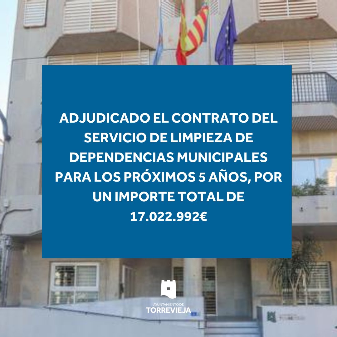 La empresa adjudicataria asume a los 113 trabajadores/as de la actual plantilla a efectos de antigüedad y derechos económicos, desde la fecha de implantación del servicio.

Noticia completa ➡ torrevieja.es/es/noticias/20…

#torreviejaloprimero
#poryparatorrevieja