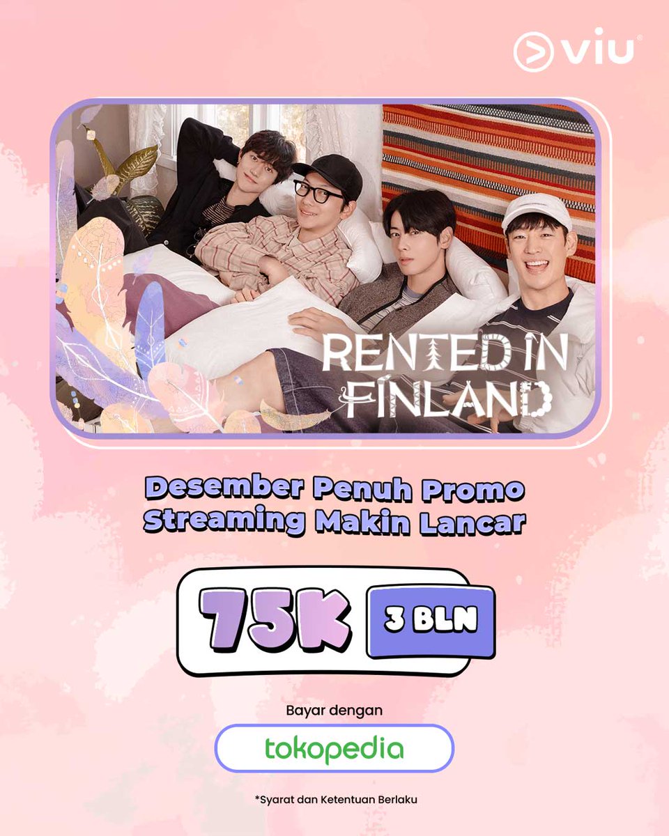 Asik, dapet promo dari <a href="/tokopedia/">Tokopedia</a>! Nonton #LeeJeHoon dan geng City Boys di #RentedInFinland serta tayangan Asia lainnya jadi makin lancar untuk tiga bulan ke depan deh 😍

Beli Viu Premium sekarang juga! Klik: tokopedia.com/streaming/viu/

#Viu #ViuPromo