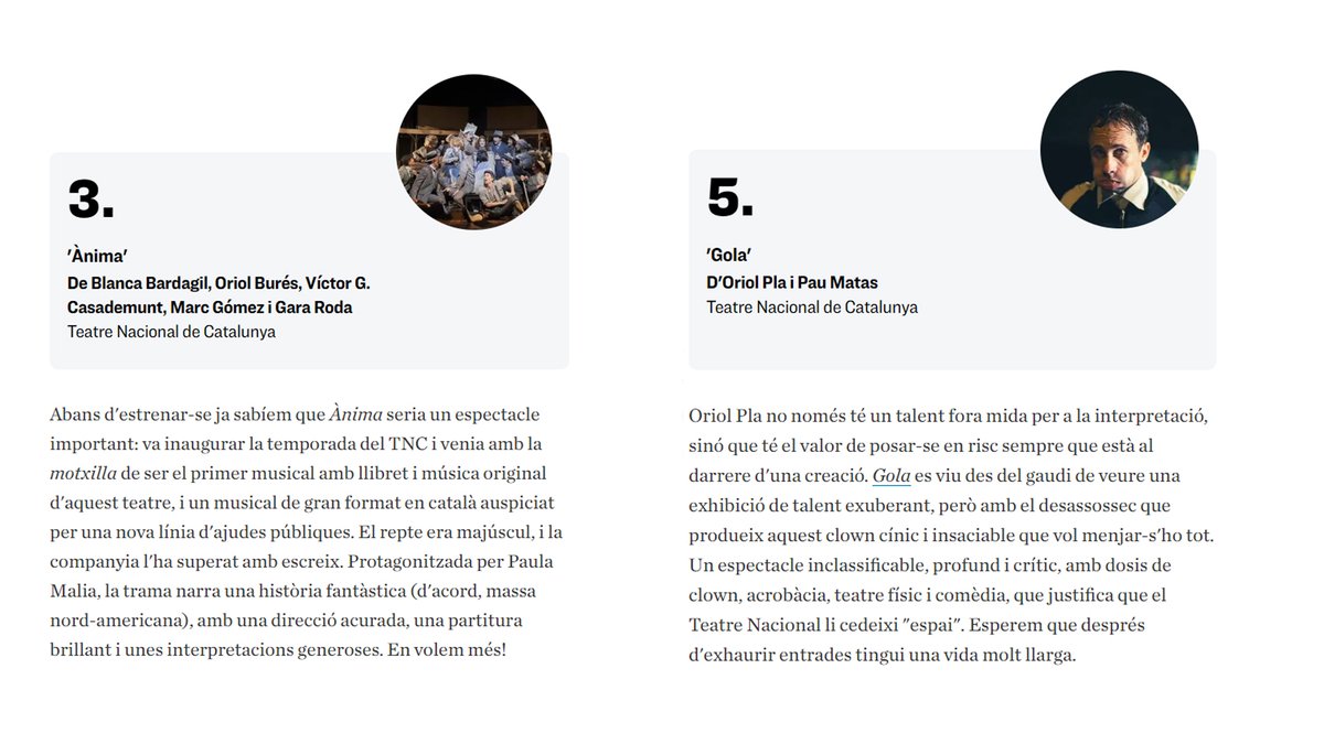 📰 #Gola i #ÀnimaTNC entre els 10 millors espectacles teatrals del 2024 seleccionats pel <a href="/diariARA/">diariARA</a>. 

👀 Llegeix l'article sencer a: ara.cat/cultura/teatre…
