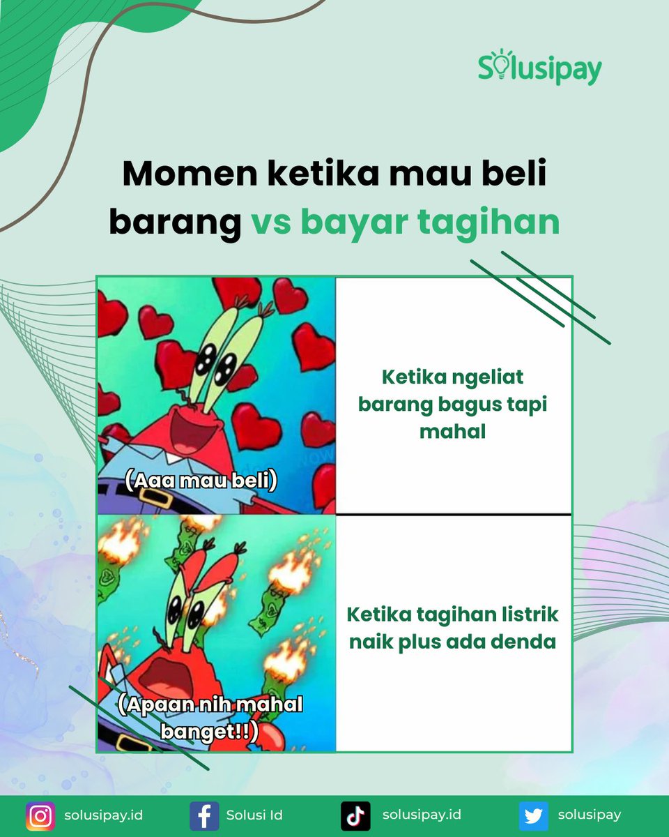 solusipay's tweet photo. Hayo ngaku siapa yang begini~~~

Mending bayar tagihan dulu biar terhindar dari biaya tambahan! Bayarnya di Solusipay—Aman, cepat, &amp; gak ribet! 
#meme #comedy #tagihan #checkout #keuangan #finance #Solusipay https://t.co/TIoT6eSwwg